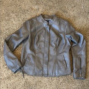 EUC KAARI blue Faux Lether Jacket